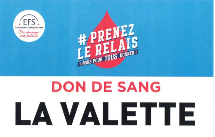 LA VALETTE DU VAR : Don de sang, une collecte sur rendez-vous, jeudi 25 juin