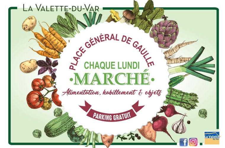 LA VALETTE DU VAR : Marché du lundi, lundi 13 juillet
